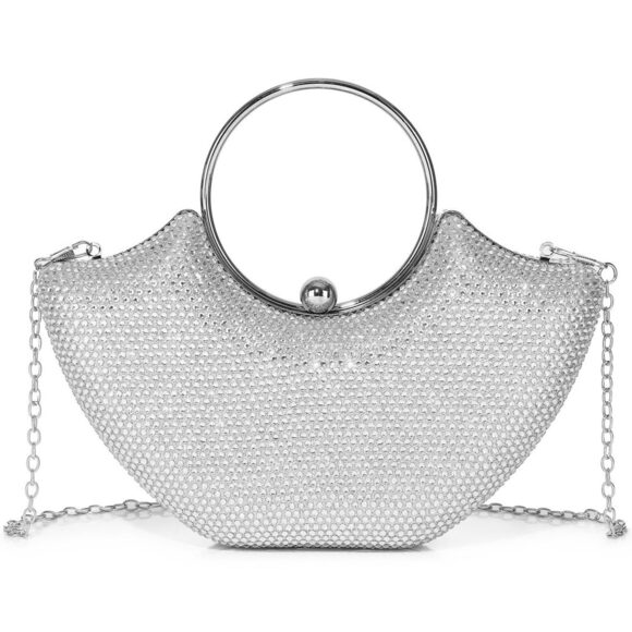 Labair Rhinestone Wristlet – Elegant Evening Clutch with Chain Strap